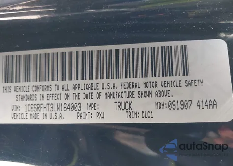 2020 Ram 1500 Limited 4X4 5'7 Box из США, поврежденный, VIN 1C6SRFHT3LN164003